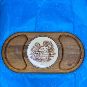 Vintage Cheese & Crackers Board With Tile Center‎